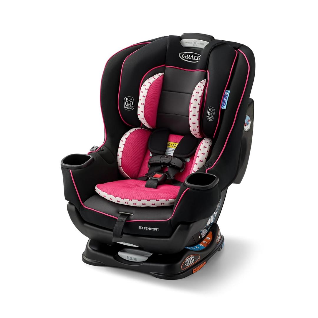 Graco Extend2Fit Convertible Baby Car Seat, Rear and Forward Facing, Adjustable Extension Panel for Extra Legroom, Kenzie (2-in-1)