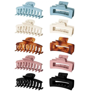 12 Pack Medium Large Claw Clips for Thin or Thick Hair, Double Row Hair Clips for Women, Strong Hold Matte Hair Claw Clips, 3.5 Inch