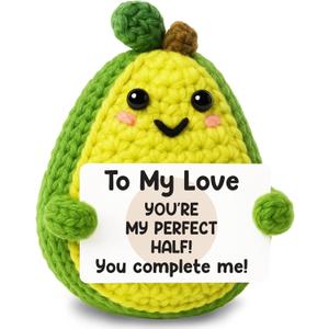 3 x GiftMark Anniversary Birthday Gifts for Women - Avocado Gifts for Boyfriend | Anniversary Birthday Gifts for Girlfriend Her Him Couples, Handmade Crochet Avocado
