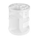 V-HANVER 360 Rotating Makeup Organizer Perfume Organizer White Cosmetic Storage Display Case Large Capacity Acrylic Beauty Holder Adjustable Partition Height for Bedroom Dresser or Bathroom Vanity