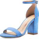 COASIS Women's Chunky Block Heels Open Toe Ankle Strap 3.5 Inch Heeled Sandals (8, Baby Blue)
