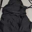 Viottiset Women's Ruched High Cut One Piece Swimsuit Tummy Control Bathing Suit Monokini (Medium, Black)