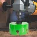 8 Inch Hole Saw Carbide Tipped for Recessed Lights, Hard Wood, Drywall, Plaster Ceiling, Sheetrock, Plastic, Fiberglass, 3X Faster, Green