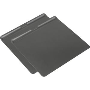 GoodCook AirPerfect Insulated Cookie Sheets Set of 2 Nonstick Carbon Steel Construction Pans for No-Burn Baking with Ergonomic Grip, 16 x 14-Inch, Gray