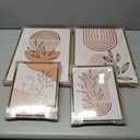 NIKICEE Large Framed Boho Canvas Wall Art, Mid Century Modern Room Decor, Minimalist Geometric Abstract Boho Bathroom wall art Canvas Prints Ready to Hang Bedroom decor, Set of 4 (12x16inch, orange)