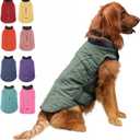 EMUST British Style Windproof Warm Dog Coat, Polyester, Green, XL (Pack of 1)