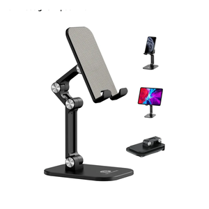 OCYCLONE Phone Stand, Adjustable Height and Angle Foldable Cell Phone Stand Holder for Desk, Taller iPhone Stand Compatible with 4.7"-13" Smartphones iPad Tablet, Black