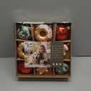 DecorbyHannah Large Gingerbread Christmas Ornaments Set, 9ct 3.15 inches Red Green Gold Ornaments for Christmas Tree Decorations, Shatterproof Plastic Hanging Balls Bulk for Xmas Indoor Party Decor