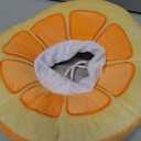 ANWA Adjustable Cat Cone Collar Soft, Cute Cat Donut Collar After Surgery, Kitten Recovery Cones to Stop Licking (Medium, Orange)