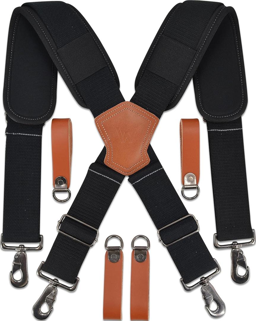 WELKINLAND Lightweight Tool belt suspenders, Leather tools bag suspenders,Suspender for tool belt, Tool belt suspenders for men,Tool bags suspenders