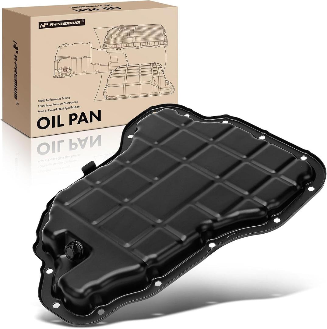 A-Premium Engine Oil Pan Sump with Drain Plug Compatible with Kia Sorento 2019-2020 3.3L, Telluride 2020-2024 3.8L, Cadenza 2019-2020 3.3L & Hyundai Palisade 2020-2024 3.8L, Replaces 215103LFB0