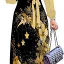 PinkPatty Plus Size Dresses for Curvy Women V Neck Flowy Long Sleeves Wrap Maxi Dress Travel Vacation Outfits