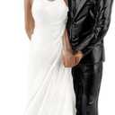 Wedding Resin Groom Bride Black Couple Figurine Cake Topper
