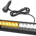 LED Warning Light 12 LED Front Flasher - 9 Flashing Strobe Modes Flash Light, IP66 Waterproof Beacon Car Lamp for Truck Tractor Special Driven 12 V-24 V (Yellow)