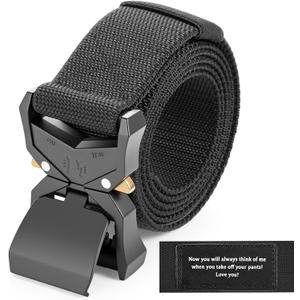 Personalized Belt for Men, Custom Engraved Gift for Him Nylon Tactical Gun Belt for Husband Christmas Birthday Gift (M-waist 36"-42")