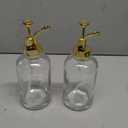 Molimoli Syrup Dispenser for Coffee Bars, Glass Syrup Bottle w. Pump, 16.9 oz 500 ml, Set of 2, Gold Upgraded Dispenser