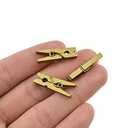 HAHIYO Gold Wooden Clothes Pins Clothespins Mini Do NOT Fall Apart 1 inches Length 80 Pack Sturdy Strong Springs No Rust No Discoloration for Laundry Bathroom DIY Craft Photos Food Opened Bags