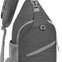 ZOMAKE Sling Bag,Small Crossbody Sling Backpack,Water Resistant Shoulder Daypack for Travel,Anti Thief Chest Bag for Hiking(Black(Stripe))