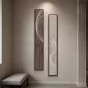 Large Framed Long Narrow Vertical Neutral Abstract Wall Art Set of 2, Beige Brown Modern Canvas Prints Paintings Artwork for Walls, Minimalist Pictures for Entryway Hallway Living Bedroom Wall Decor