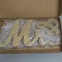 Mr and Mrs Signs Wedding Table Decorations, Wooden Freestanding Letters for Photo Props, Rustic Decoration, Anniversary Shower Gift (Golden)