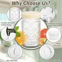 STARSIDE 4 Pack Glass Salad Jars with Plastic Lids Meal Prep, 32oz Mason Jars with Dressing Container, Leakproof Portable Salad Container for Lunch, Wet/Dry Separation Salad Pod for On-the-Go Meals