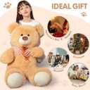 MorisMos Giant Teddy Bear Stuffed Animal 3ft,36'' Big Bear for Kid,Large Stuffed Bear for Baby Shower, Teddy Bear for Girlfriend Boyfriend Wife Mom Fiance Valentine's Birthday, Tan