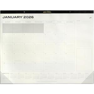 Anecdote Desk Calendar 2026, Cream Paper, 22 x 17 inches, January - December 2026 Calendar, Easy to Read, Large Space to Write Daily (2026) (Black)