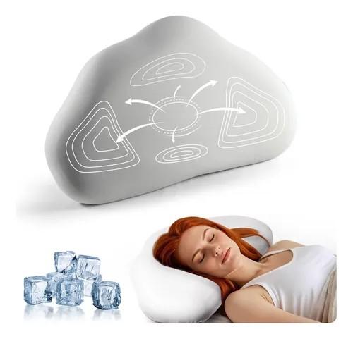 Cloud Contour Memory Foam Pillow Ergonomic Design for Sleeping Comfortably and Reducing Snoring Neck and Cervical Pillow with Cooling Pillowcase Grey