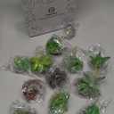 HappyHapi 12 Pcs Artificial Succulents Mini Fake Plants Unpotted Faux Succulent for Craft, Small Plastic Succulents Assortment in Flocked Green Floral Decor for Party, Cake, Garden & Outdoor