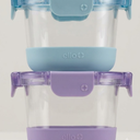 Ello Duraglass Refresh 2 Cup Meal Prep Sets 4Pc, 2 Pack - Glass Food Storage Container with Silicone Boot and Airtight BPA-Free Plastic Lids, Dishwasher, Microwave and Freezer Safe, Dusty Lavender