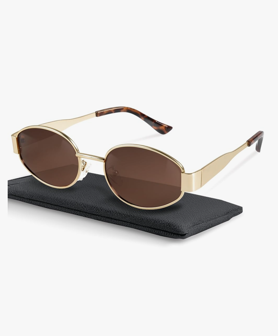 livho 2025 Trendy Oval Sunglasses - Stylish Polarized Shades for Everyday - Retro Metal Frames