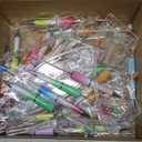 Tenceur 148 Pcs Beadable Pen Set Back to School Gift 48 Plastic Beadable Pen 48 Resealable Pouch Bag 48 Thank You Cards 4 Pcs Plastic Pen Holder Clear Display Stand for Student(Gradient Color)