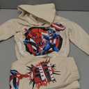 Marvel Spider-Man Captain America Boys Pullover Hoodie and Pants Set for Toddler and Big Kids (5, Beige)