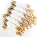 Supernal Pre Rolled Napkin with Gold Plastic Silverware Set of 30pack, Disposable Gold Silverware with Linen Napkin, Heavy Weight, Wrapped Plastic Silverware Suit for Wedding, Catering Event, Party