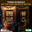 4pack-Christmas Window Silhouette Lights Decorations with APP & Remote Bells, Snowflakes, Snowmen, Stars, Christmas Window Lights with 16 Million Colors for Holiday Indoor Wall Door Glass Decorations