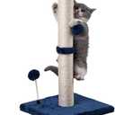 MECOOL Cat Scratching Post Premium Basics Kitten Scratcher Sisal Scratch Posts with Hanging Ball 22 in for Kittens or Smaller Cats, Navy