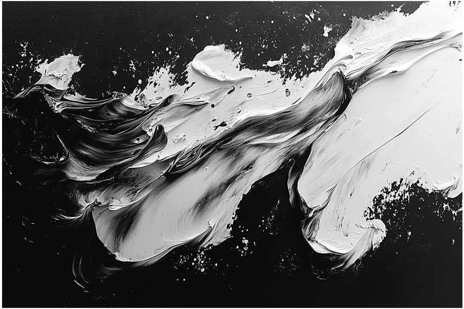 IHAYATE Black And White Canvas Wall Art Modern Poster Prints Picture Artwork Painting Room Bedroom Corridor Wall Decor(Black 67)-50x70cm(20x28in) Unframed