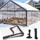 3.3 x 10 FT Waterproof Chicken Coop Cover for Winter, Durable Easy Install Chicken Run Tarp with Rope & Cable Tie, Chicken Coop Insulation Windproof Winterizing Cover for Large Cage Walk-in Run