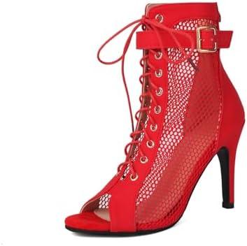 UTIKLIOU Women's Mesh Sandals Peep Toe High Top Sandals Lace Up Summer Boots Buckle Strap Party Sexy Pump Shoes Open toe 40