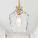 foucasal Modern Hammered Glass Pendant Lighting for Kitchen Island, 7.75"