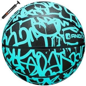 AND1 Fantom Graffiti Rubber Basketball - Streetball for Indoor and Outdoor Use, Deep Channel Construction and Durability