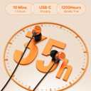 Neckband Bluetooth Headphones, Wireless Bluetooth 6.0 Earbuds with Microphone, Comfortably Light, Deep Bass Earphones 35H Playtime, IPX5 Waterproof, Magnetic Headset for Workout (Deep Orange)