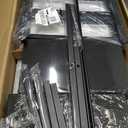 DUMOS 47 Inch Computer Desk with 8 Fabric Drawers, Office Gaming Desk with Storage, Writing Study Table with X-Shaped Reinforced Structure, Rustic Brown