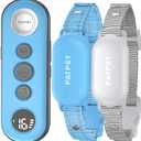 PATPET Shock Collar for Dogs(10-120lbs), 4000ft Rechargeable IPX7 Waterproof Training Collar with Remote for 2 Dogs- Electric Dog Collar for Small Medium Large Dogs 2 Packs (Maya blue)