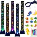 Sensory Bubble Tower Lamp with Wall Bracket: 4FT Color Changing LED Bubble Tube Light – Calming Sensory Lighting for Autism ADHD, Home Decor, Bedroom, Living Room, Meditation, Party Ambiance