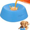 Yipetor Slow Feeder Dog Bowls for Liquid Treat, Enrichment Ball-Roll Bone Broth Dog Lick Bowl, 3/4 Cup Yogurt Pup Lick Toy for Large Medium Small Breeds Dietary Supplement/Post-op Nutrition (blue)