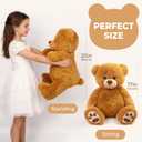 LotFancy Teddy Bear Stuffed Animals, 20 inch Soft Cuddly Cute Plushies, Plush Toys with Footprint Design, Stuffed Animals for Girls Kids Baby Toddlers, Baby Shower Easter Birthday Gift Decor, Brown