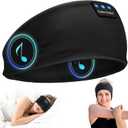 Sleep Headphones Wireless Bluetooth 5.4 Headband, Sports Earphones Sleep Earbuds with HD Stereo Speaker Microphone for Workout Jogging Yoga Insomnia Air Travel Meditation Unique Gifts Black