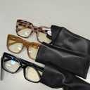 DOOViC 3 Pack Oversized Reading Glasses for Women Blue Light Blocking Square Stylish Computer Readers +1.00