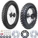 3.00-14 90/100-14 Rear And 2.75x17 70/100-17 Front Wheel Dirt Bike Rim With 15mm Bearing for 110cc 125cc 140cc 150cc 160cc TTR125 RM80 RM85 KLX140R DB17 DB27 Apollo RFZ SSR Baja Pit Bike